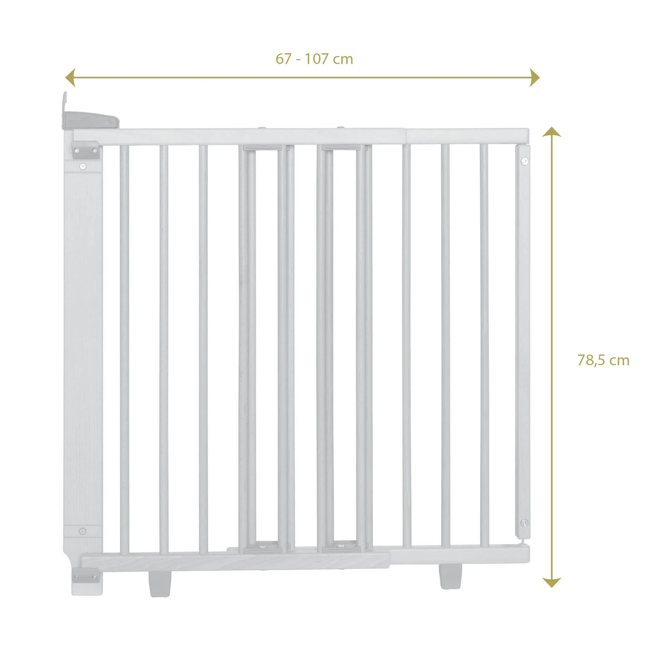 Barrière d' escalier 2733/2735 pour ouvertures de 67 à 135 cm en bois